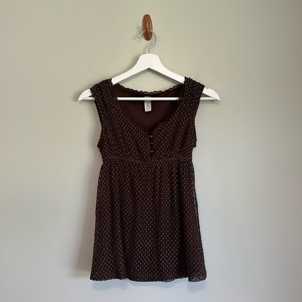 Brown babydoll tank tee